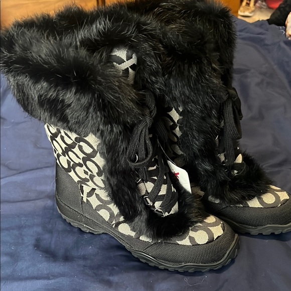 Coach Black and Gray Ankle Boots - Picture 1 of 5